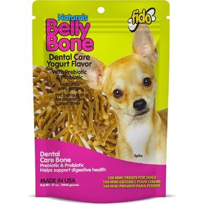 فيدو - عظام البطن للكلاب ، 100 نكهة الزبادي مع علاج أسنان الكلب الصغير (100 عدد) - مصنوع في الولايات المتحدة الأمريكية - للكلاب الصغيرة الإضافية - السيطرة على البلاك والترتاري للتنفس الطازج ، الدعم الصحي الجهاز الهضمي in Kuwait