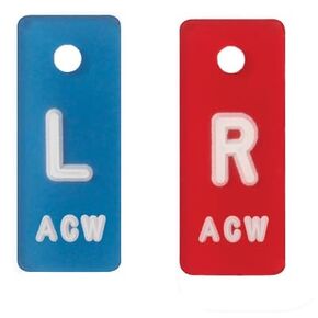X-Ray Markers (Mark-Clear Plastic) - Blue/Red, White Letters, Left & Right Set, "L" & "R" - 3/8" in Saudi Arabia