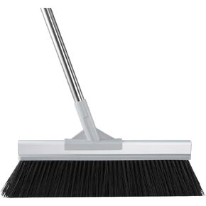 Keyloland 18" Extra Wide Heavy Duty Broom, Aluminum Reinforced Commercial Broom for Driveway and Garage, 60" Adjustable Handle, 29% More Sweeping Area for Concrete, Patios, Decks, Workshops in Saudi Arabia