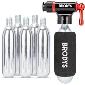 مجموعة نفخ ثاني أكسيد الكربون من بروديس، (5) خراطيش ثاني أكسيد الكربون 16 جم، متوافقة مع صمام بريستا وشرايدر، مضخة ثاني أكسيد الكربون لإطارات الدراجة، تتضمن كمًا معزولًا in Kuwait