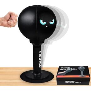 Desktop Punching Bag,Portable Strong Suction Cup Boxing Bag Speed Balls,for Home or Office Boxing Stress Relief Training,Fun Punch Gift for Kids or Adult or Coworker(Black) in Kuwait
