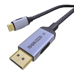 USB-C ثنائية الاتجاه لعرض Cable 1.4 Cable 8K@60Hz 4K@240Hz ، 6.6 قدم DP إلى USB C Thunderbolt 4 ، نايلون نايلون مضفر ، متوافق مع iPhone 16 Pro Max ، MacBook Pro/Air ، iPad in Kuwait