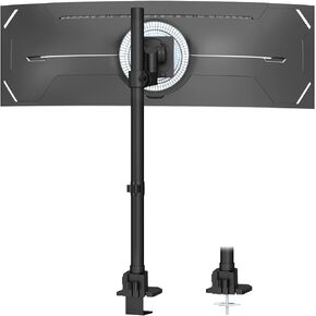 Heavy Duty Monitor-Arm Ultrawide for 24-57’’ - Extra Tall Aluminum Single Monitor Mount Holds up to 59.4 lbs, Adjustable Desk Mount Stand, VESA 75/100/200 mm, Black in Kuwait