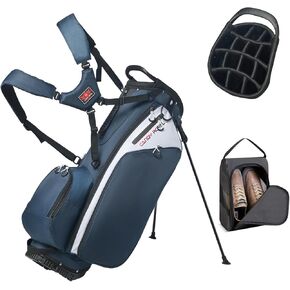 حقيبة جولف بحامل 14 طريقة، حقائب جولف خفيفة الوزن وفواصل كاملة الطول، 7 جيوب بسحاب وغطاء للمطر، حقائب جولف متينة للرجال والنساء باللون الأزرق، حقيبة أحذية مجانية in Kuwait