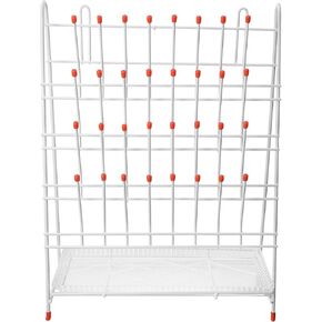 Healifty 32-Slot Laboratory Test Tube Drying Rack with Wire Draining Holder, Plastic-Coated Lab Tube Rack for Efficient Glassware Drying and Storage in Kuwait