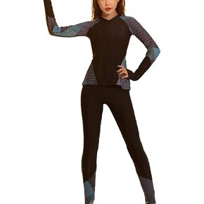 بدلة ركوب الأمواج للسيدات بدلة غطس للأنشطة المائية، بدلة غطس واقية من الشمس مطبوعة سريعة الجفاف للسيدات، بدلة تنحيف مكونة من 5 قطع، بدلة سباحة للرياضات المائية للبالغين in Kuwait