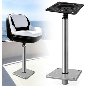 Boat Seat Pedestal Base Mount Kit 16" Extension Pole, 7"x7" Base Plate & 3/4" Lock-in Post for Fishing & Pontoon Boats in Saudi Arabia