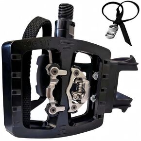 YBEKI Professional SPD/Toe Clip Spin Bike Pedals and Straps for Indoor Exercise Cycling & Peloton/Schwinn/Sunny/Bikes Compatible, 9/16" Axle with Sealed Bearings + 12-Month Warranty in Kuwait