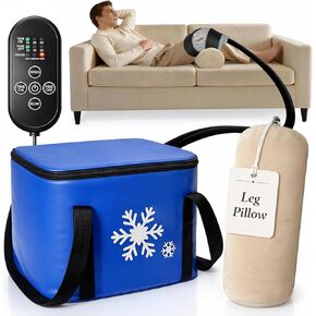 Ice Machine for Knee After Surgery with Inflatable Leg Elevation Pillow, Portable Cold Therapy Machine with Timer & Compression Pad for Hip and Knee Replacement Recovery in Saudi Arabia