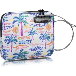 Beach Locking Bag, 9x7.5 Inch Portable Safe for Phone, Wallet, Keys | Anti-Theft Locking Travel Pouch for Pool, Vacation (Black) in Kuwait