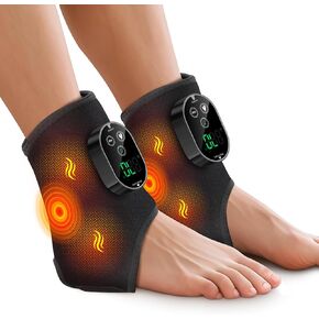2PCS Cordless Foot Massager for Neuropathy, Foot and Ankle Massager for Pain Relief, 3000mAh Rechargeable Ankle Heating Pad with Massage for Circulation, Black in Kuwait