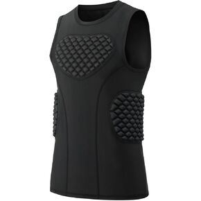 Topeter Baseball Chest Protector, Football Padded Compression Shirt w/ Heart Sternum Rib Guard for Softball, Rugby in Saudi Arabia