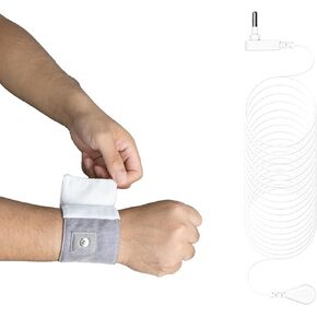 حزام معصم تأريض بألياف فضية نقية، سوار معصم تأريض قابل للتعديل، شريط علاج تأريض عالمي لساق الرقبة، يحسن طاقة النوم، حجب واي فاي 5G (3.9 * 20.5 بوصة) in Kuwait