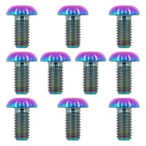 مسامير تيتانيوم M5x10 (10 قطع) - تصميم خفيف الوزن | مثالية للبيئات الرطبة/المالحة، براغي سداسية ذات مقبس لقفص زجاجة المياه لدراجة MTB/الطريق (أزرق محروق) in Kuwait