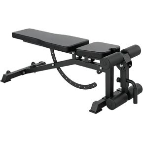 مقعد وزن قابل للتعديل مع تمديد وتجعيد الساق، مقعد تمرين متعدد المواضع للميل/الانخفاض لصالة الألعاب الرياضية المنزلية، مقعد تدريب القوة لكامل الجسم مع بكرات إسفنجية in Kuwait