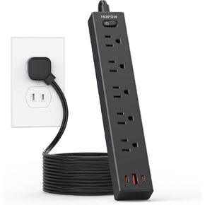 2 Prong Power Strip, 2 to 3 Prong Outlet Adapter with Polarized Plug, 1700J Surge Protector, 6ft Two Prong Extension Cord, 5 AC Outlets & 3 USB(5V 3.4A Max), Wall Mount for Non-Grounded Outlet in Kuwait