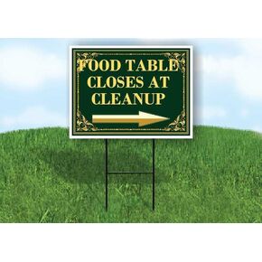 Food Table Closes At Cleanup St. Patrick'S Day Irish Clover Fancy Gold Up Arrows A-Frame Single Sided 23x23 in. sign in Kuwait