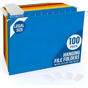 30 Pack Hanging File Folders Legal Size - Colored Hanging Folders for Filing Cabinet with 1/5-Cut Adjustable Tabs Files for Filing Cabinet Organizer File Hangers for Files Cabinets with Hooks in Saudi Arabia