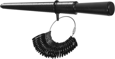OUNONA Black Ring Measurement Tool Set 2-15 Ring Sizer Mandrel 0-13 Finger Gauge Accurate Sizing Tool for Jewelry Making and Personal Use in Saudi Arabia