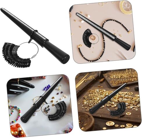 OUNONA Black Ring Measurement Tool Set 2-15 Ring Sizer Mandrel 0-13 Finger Gauge Accurate Sizing Tool for Jewelry Making and Personal Use in Saudi Arabia