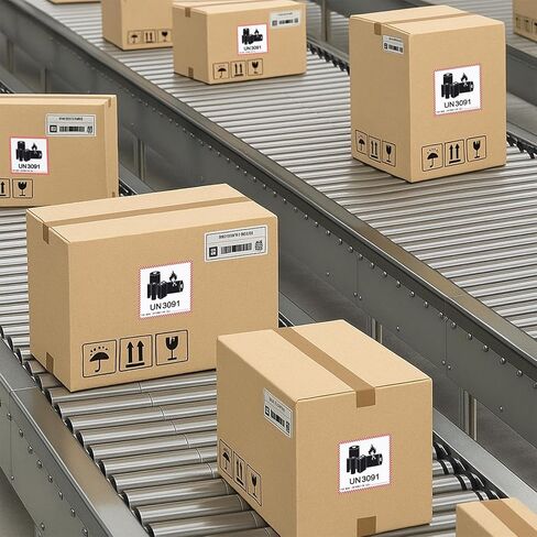 500 Pcs UN3091 Lithium-ion Battery Caution Labels - 4.5 x 5 Inch Caution Lithium Warning Adhesive Stickers Fragile Label for Transport Shipping Warning in Saudi Arabia