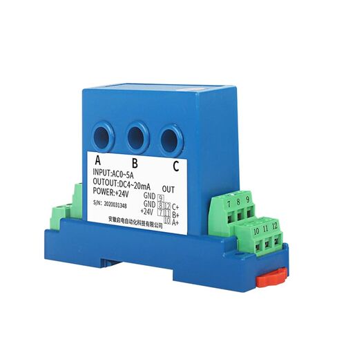 1PCS 3 Phase AC Current Transmitter 4-20ma 0-5v 0-10v Analog Output Perforated Three Phase Ampere Signal Transducer(4-20mA Out,3XAC 0-40A_8MM_DC24V) in Saudi Arabia