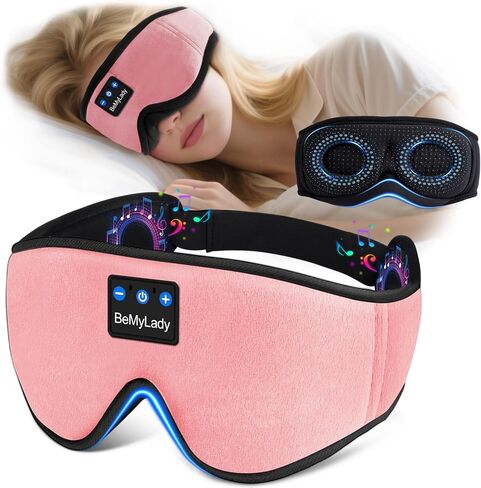 Sleep mask Headphones,100% Blackout 3D Zero Eye Pressure Bluetooth Sleep mask Breathable Eye mask with Bluetooth Headphones Sleep Headphones for Side Sleepers 14H Playtime&Bluetooth 5.4 Black in Saudi Arabia