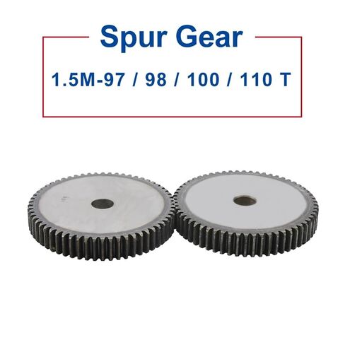 1PCS 1.5M Spur Gear 97/98/100/110 Teeth 16mm Process Hole Pinion Low Carbon Steel Material Flat Gear Total Height 15mm(110 Teeth) in Saudi Arabia