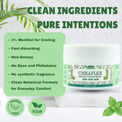 CHILLFLEX Pain Relief Gel for Muscle Aches, Joint Pain, Discomfort & Inflammation – Fast Acting, Cooling, Non-Greasy with 3% Menthol & Eucalyptus – 3.5 oz, 1-Pack in Saudi Arabia