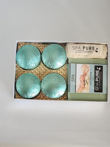 مجموعة هدايا العلاج العطري النقي من سبا: صابون عشب الليمون الحرفي، 4 أجهزة بخار للاستحمام، مصنوعة من مكونات نباتية، زيوت عطرية، طبيعية بالكامل (عشب الليمون) in Kuwait