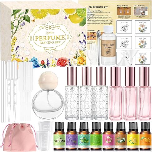 Perfume Making Kit for Women- DIY Perfume Making Kits, Cologne Making Set with Essential Oil, Travel Perfume Atomizer, Make Your Own Scent, Fragrance Set Gifts Sets for Women Girls Men Adults in Saudi Arabia