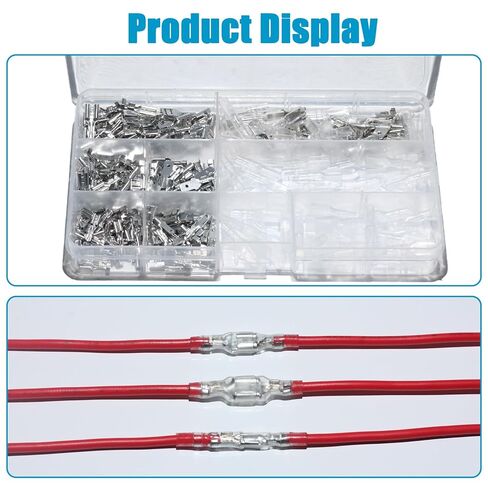 360 قطعة 2.8 مم 4.8 مم 6.3 مم مجموعة موصلات بأسمائها الحقيقية للذكور والإناث مع أكمام عازلة، موصلات كهربائية لأطراف تجعيد، أطراف كهربائية للأسلاك الكهربائية in Kuwait