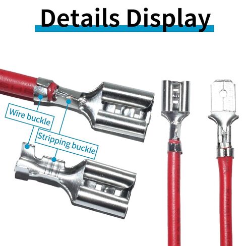 360 قطعة 2.8 مم 4.8 مم 6.3 مم مجموعة موصلات بأسمائها الحقيقية للذكور والإناث مع أكمام عازلة، موصلات كهربائية لأطراف تجعيد، أطراف كهربائية للأسلاك الكهربائية in Kuwait