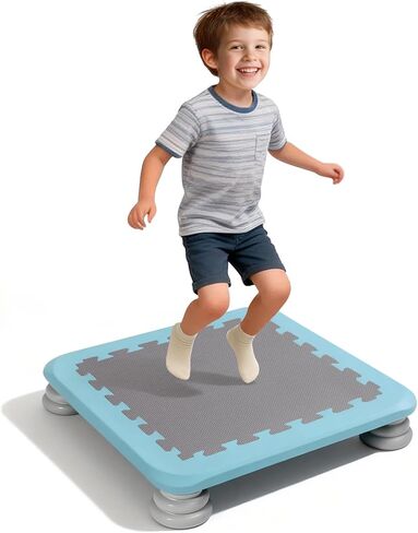 Mini Trampoline Bounce Board for Kids, 25 Inch Sensory Trampoline Indoor Outdoor for Balance & Coordination, Non-Slip Rebounder Board for Toddlers & Children, Max Load 220 lbs in Saudi Arabia