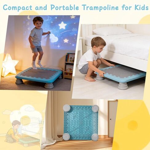 Mini Trampoline Bounce Board for Kids, 25 Inch Sensory Trampoline Indoor Outdoor for Balance & Coordination, Non-Slip Rebounder Board for Toddlers & Children, Max Load 220 lbs in Saudi Arabia