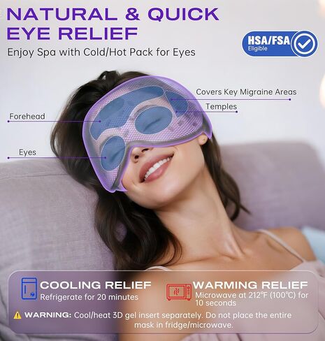 سماعات قناع النوم بلوتوث 5.4 مع ضغط ساخن وبارد ثلاثي الأبعاد قابل للإزالة، قناع عين مرجح TOPOINT ناعم، تبريد مسامي للنساء والرجال، نوم عميق، استرخاء، عيون متعبة، الصداع النصفي، السفر في المكتب in Kuwait