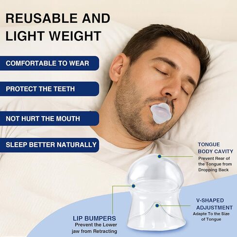 جهاز مضاد للشخير، حل للشخير أثناء النوم للرجال والنساء، سدادة حل الشخير قابلة لإعادة الاستخدام -F03 in Kuwait