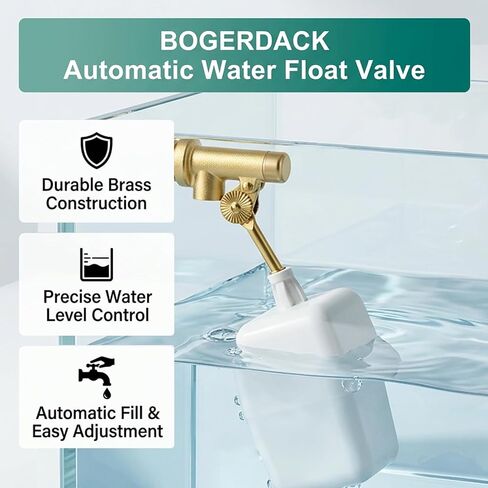 1 قطعة 3/8 "NPT ذكر صمام تعويم المياه، تعبئة أوتوماتيكية وصمام التحكم في مستوى المياه، مع ذراع نحاسي قابل للتعديل، للأوند والنوافير والخزانات وأحواض السمك in Kuwait