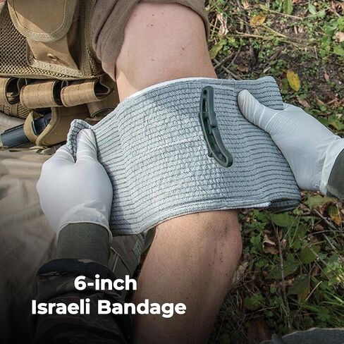 مجموعة الصدمات IFAK مع عاصبة، ضمادة إسرائيلية مقاس 6 بوصات، جبيرة، مجموعة الإسعافات الأولية التكتيكية للسيارة والتخييم والمشي لمسافات طويلة والسفر مع حقيبة مولي in Kuwait