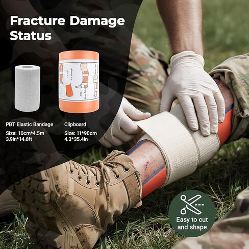 مجموعة الصدمات IFAK مع عاصبة، ضمادة إسرائيلية مقاس 6 بوصات، جبيرة، مجموعة الإسعافات الأولية التكتيكية للسيارة والتخييم والمشي لمسافات طويلة والسفر مع حقيبة مولي in Kuwait