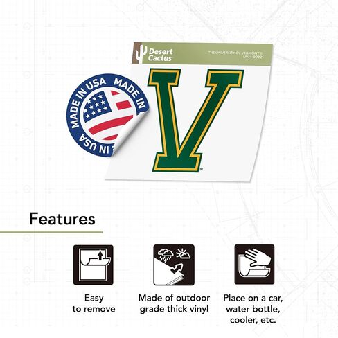 ملصق صبار الصحراء جامعة فيرمونت UVM Catamounts ملصق حائط من الفينيل‏ للكمبيوتر المحمول زجاجة مياه سجل قصاصات السيارة (IND 0022) in Saudi Arabia