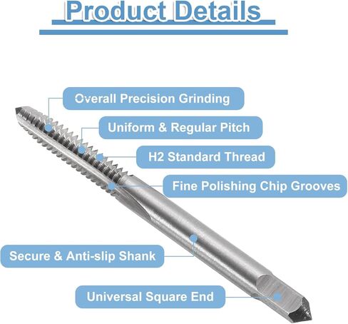 uxcell 4pcs Straight Flute Thread Tap, 3/16-24 BSW Inches Screw Threading Tapping Tool Thread Milling Machine Taps, High-Speed Steel 6542 (HSS 6542) in Saudi Arabia
