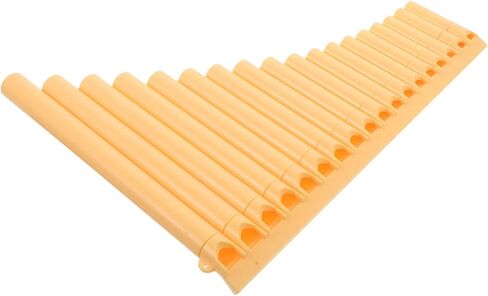 Kisangel 16-tube Yellow Panpipe Instrument for Beginners – Traditional Chinese School Pan Flute – Folk Wind Instrument for Music Class and Stage Performance in Saudi Arabia