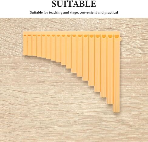 Kisangel 16-tube Yellow Panpipe Instrument for Beginners – Traditional Chinese School Pan Flute – Folk Wind Instrument for Music Class and Stage Performance in Saudi Arabia