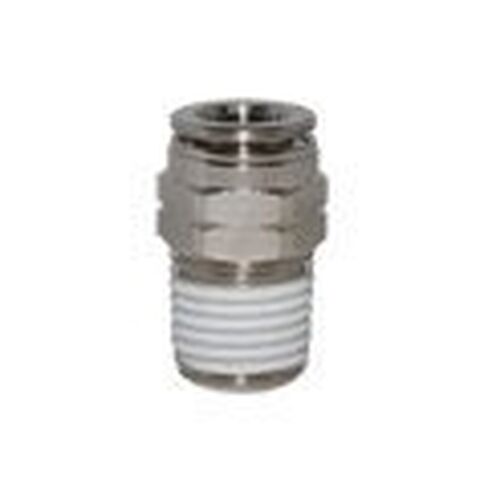 PneumaticPlus PN11-3/8-3/8 Push to Connect Metal Fitting, Nickel Plated Brass, Male Straight - 3/8" Tube OD x 3/8" NPT Thread (Pack of 10) in Saudi Arabia
