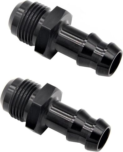 YSIL 2PCS 6AN Male to 1/4" Barb Push on Lock Hose Fitting for Rubber Fuel Line Aluminum Black in Saudi Arabia