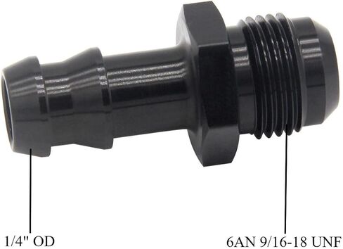 YSIL 2PCS 6AN Male to 1/4" Barb Push on Lock Hose Fitting for Rubber Fuel Line Aluminum Black in Saudi Arabia