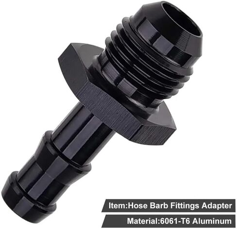 YSIL 2PCS 6AN Male to 1/4" Barb Push on Lock Hose Fitting for Rubber Fuel Line Aluminum Black in Saudi Arabia