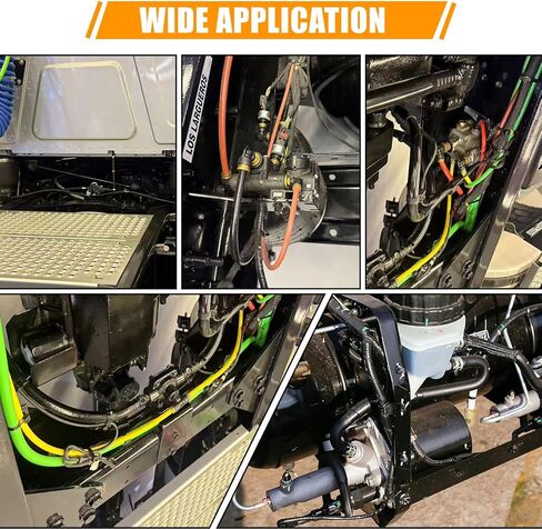 3/8 "DOT Air Brake Hose Line Tee Fittings 2 Pack، 3/8" OD أنبوب دفع لتوصيل PTC/PTCR وموصل الاتحاد النحاسي لأنظمة هواء مقطورة الشاحنة، والتعليق، وتضخم الإطارات in Kuwait