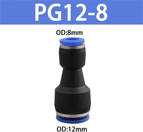PG6-4 PG8-6 PG10-8 PG12-8 Pneumatic Hose Fittings Plastic Quick Connector Water Tube Straight 5/10Pcs(PG12-8,10pcs) in Saudi Arabia